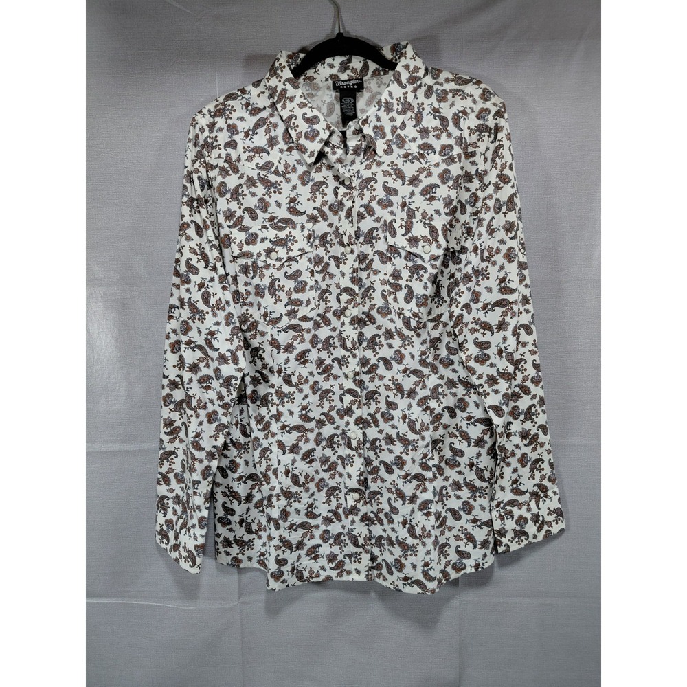 Wrangler Retro Pearl Snap Paisley Print Shirt Women's XL Long Sleeves